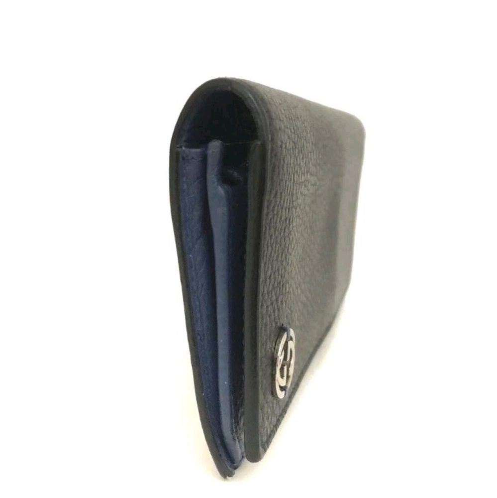 GUCCI Interlocking G Leather Long Bifold Wallet Black - Picture 2 of 8
